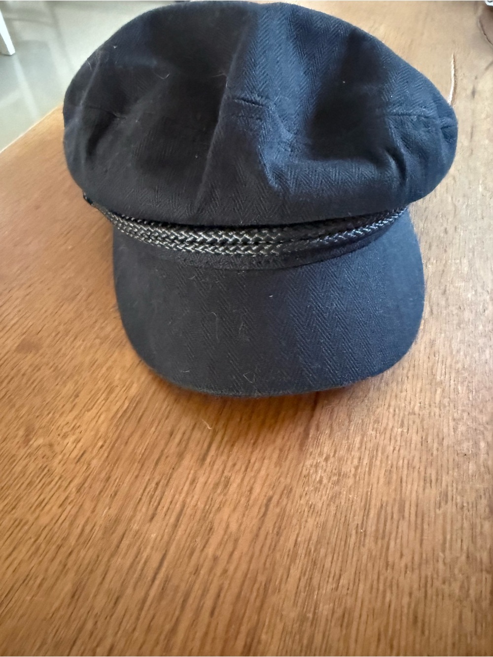 Brixton Black Fisherman Fiddler Style Newsboy Cap with Braided Band Medium